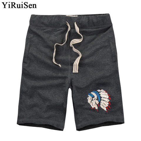 YiRuiSen Brand TOP Quality Men's Board Shorts 3XL 100% Cotton Casual Shorts Men 2018 Summer Short Pants Bermuda Masculina