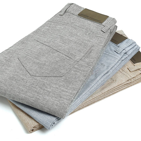 FAVOCENT 2018 summer new high quality Men's Linen cotton Pants men Casual Stretch trousers Men's Clothing pants light weight 38