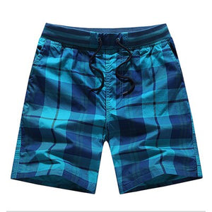 MIACAWOR New Summer Plaid Casual Men Shorts Cotton Slim Fit Board Shorts Homme Fashion Beach Shorts Male Clothing Plus Size K806