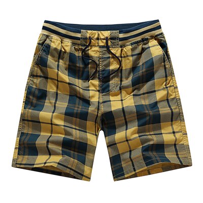 MIACAWOR New Summer Plaid Casual Men Shorts Cotton Slim Fit Board Shorts Homme Fashion Beach Shorts Male Clothing Plus Size K806