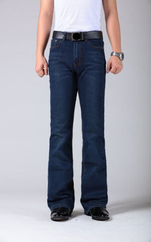 Mens Flared Leg Jeans Trousers High Waist Long Flare Jeans For Men Bootcut Blue Jeans Hommes bell bottom jeans men