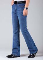 Mens Flared Leg Jeans Trousers High Waist Long Flare Jeans For Men Bootcut Blue Jeans Hommes bell bottom jeans men