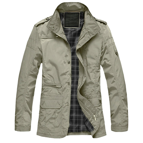 M-5XL Men Big Size Casual Long Jacket Spring Autumn Male Business Windbreak Thin Outwear Parka Loose Varsity Bomber Coat CF26
