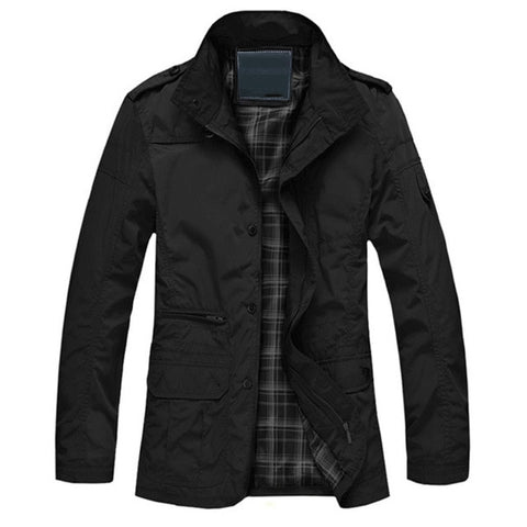 M-5XL Men Big Size Casual Long Jacket Spring Autumn Male Business Windbreak Thin Outwear Parka Loose Varsity Bomber Coat CF26