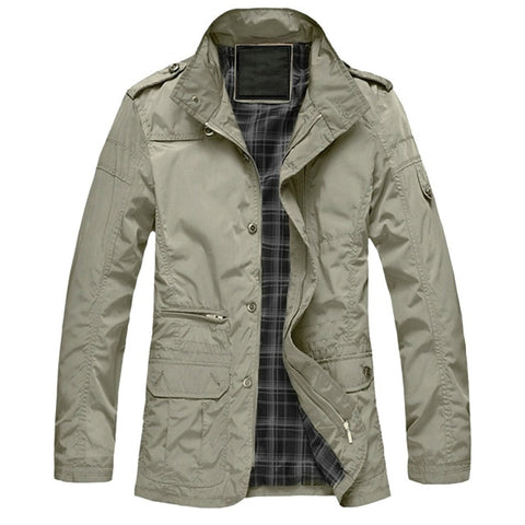 M-5XL Men Big Size Casual Long Jacket Spring Autumn Male Business Windbreak Thin Outwear Parka Loose Varsity Bomber Coat CF26