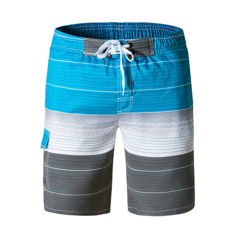 2018 Summer Style Casual Men Shorts Beach Stripe printing Board Shorts Men Quick Drying Polyester Boardshorts plus size swimwear