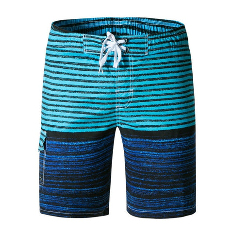 2018 Summer Style Casual Men Shorts Beach Stripe printing Board Shorts Men Quick Drying Polyester Boardshorts plus size swimwear