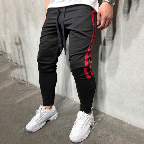 Men Track Pants 2018 NEW Fashion Hip Hop Fitness Streetwear Trousers Striped Drawstring Joggers Sweatpants Pantalon Homme