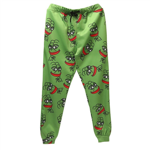 3D Pepe The Frog Joggers Pants Men/Women Funny Cartoon Sweatpants 2019 New Trousers Jogger Pants Elastic Waist Pants Dropship