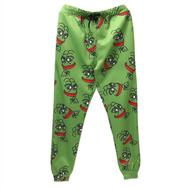 3D Pepe The Frog Joggers Pants Men/Women Funny Cartoon Sweatpants 2019 New Trousers Jogger Pants Elastic Waist Pants Dropship