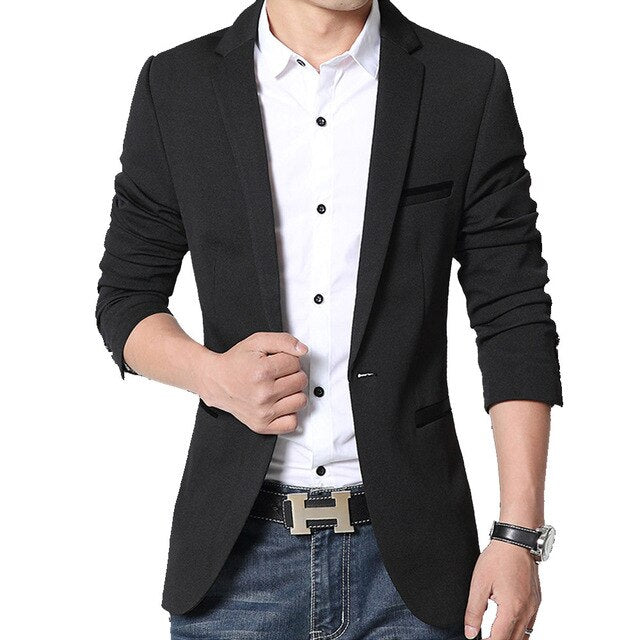 Brand Mens casual Blazers Autumn Spring Fashion Slim Fat Suit Jacket Men Blazer Masculino Clothing Vetement Homme M~5XL AF1415