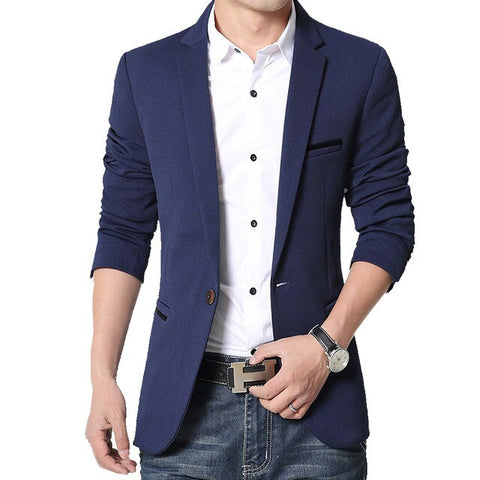 Brand Mens casual Blazers Autumn Spring Fashion Slim Fat Suit Jacket Men Blazer Masculino Clothing Vetement Homme M~5XL AF1415