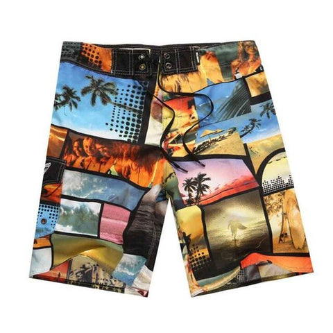Summer 2019 Brand Fashion Printed Board Shorts Men 100% Quick Dry Elastic Man Boardshorts Sexy Spandex Beach Short Male Swimwear