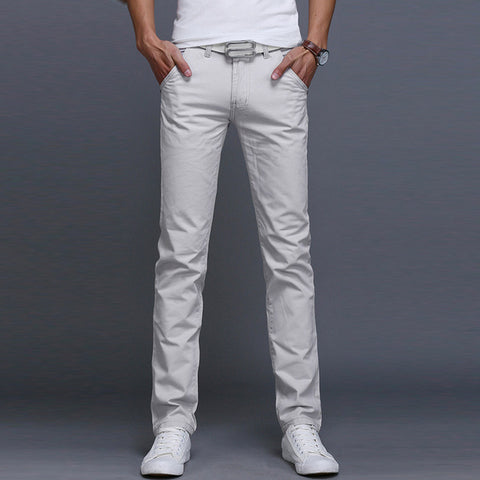 Fashion Men Business Casual Pants Cotton Slim Straight Trousers Spring Summer Long Pants dropshipping