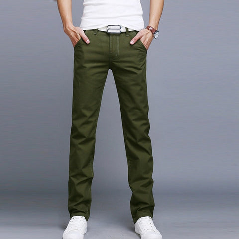Fashion Men Business Casual Pants Cotton Slim Straight Trousers Spring Summer Long Pants dropshipping