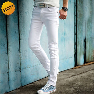 High Quality 2019 Fashion Slim Male White Jeans Men's trousers Mens Casual Pants Skinny Pencil Pants Boys Hip Hop pantalon homme