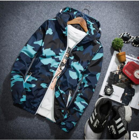 2018 Spring Autumn Mens Casual Camouflage Hoodie Jacket Men Plus Size 4XL Waterproof Windbreaker Coat Male jaqueta masculina