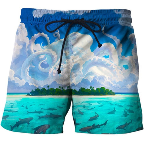 Fish 3 d printing Mens Swim Shorts Surf Wear Board Shorts 2018 Summer Swimsuit Boardshorts Trunks Short size s-6xl