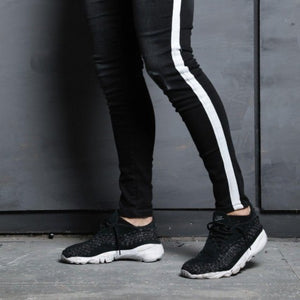 mens brand Skinny jeans Pant Casual Trousers 2018 denim black jeans homme stretch Side Striped pencil Pants fit streetwear 3XL