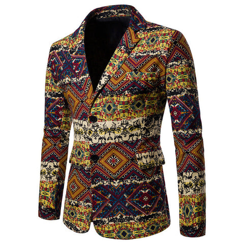 Autumn Men Blazers 2018 Suits Linen Cotton Causal Flower Suit Smart Slim Fit Plaid Dress Mens Blazer Masculino Jacket 4XL