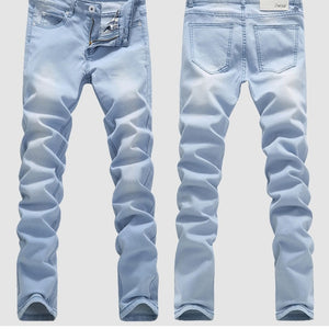 Blue Skinny Jeans Men Spring Summer Stretch Slim Jean Pants High Quality Men Cotton Casual Denim Jeans Long Jean Pants Size 36
