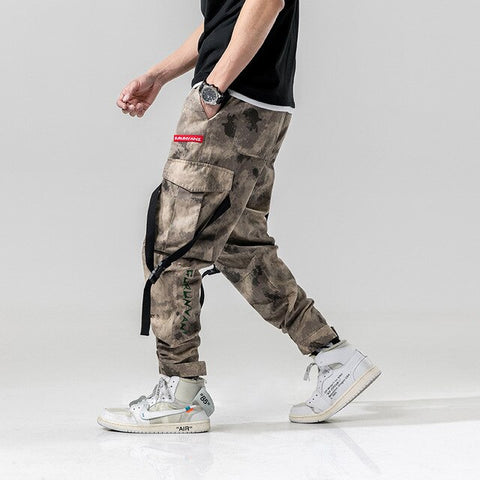 Harem Pants Camouflage Men Cargo Pant Tactical Streetwear Pant Yellow Casual Camo Trousers Multi Pocket 2019 Spring WG219
