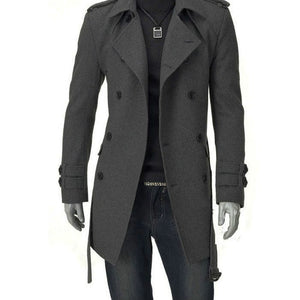 Fast Shipping 2019 New Men 'S Jackets Double Platoon Buckle Men Long Coat With Belt Double Breasted Trench Coat Dropshipping