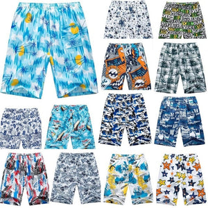 MISSKY Men Summer Shorts Outdoor Breathable Elastic Waist Fashion Printing Beach Shorts Random Color Male Clothes