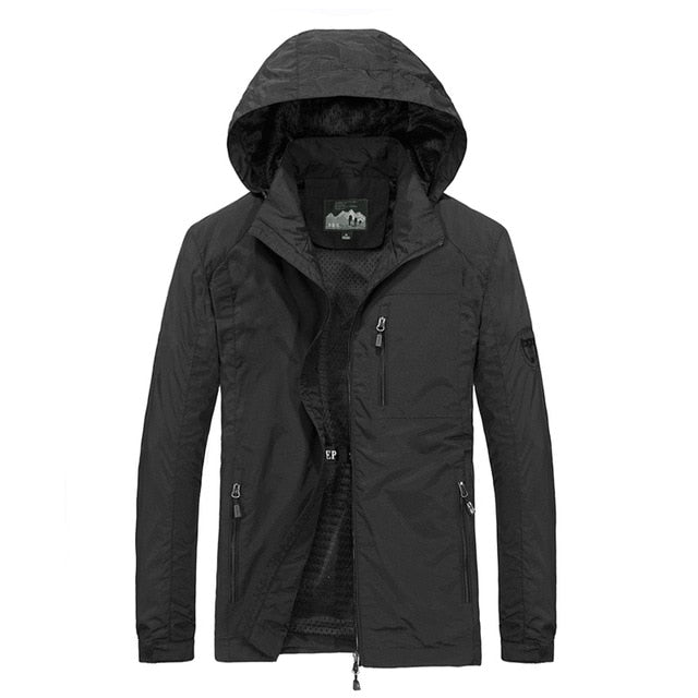 Spring Jacket Men 5XL 6XL Waterproof Hooded Male Jacket Thin Casual Sporting Coat Motorcycle Fashion Outerwear Windbreaker Men