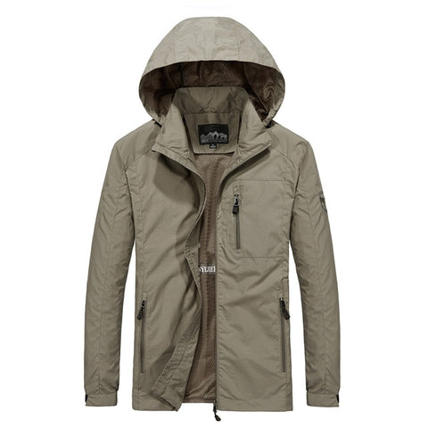 Spring Jacket Men 5XL 6XL Waterproof Hooded Male Jacket Thin Casual Sporting Coat Motorcycle Fashion Outerwear Windbreaker Men