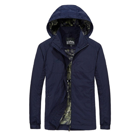 Spring Jacket Men 5XL 6XL Waterproof Hooded Male Jacket Thin Casual Sporting Coat Motorcycle Fashion Outerwear Windbreaker Men