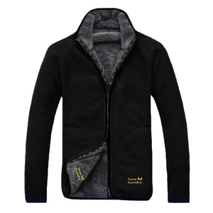 Winter Warm Polar Coral Fleece Men's Jacket Snowimage Windproof Thick Thermal Reversible Coat Male Plus Size Outerwear Clothes