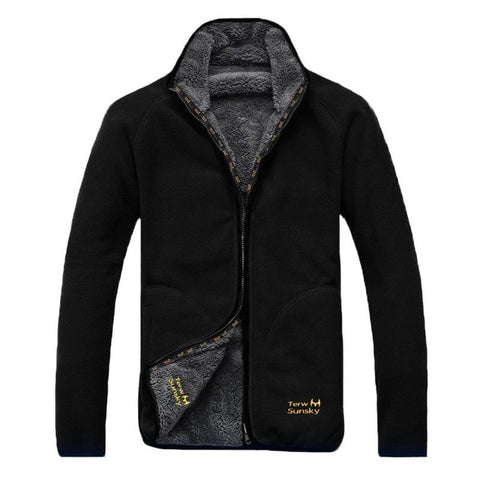 Winter Warm Polar Coral Fleece Men's Jacket Snowimage Windproof Thick Thermal Reversible Coat Male Plus Size Outerwear Clothes