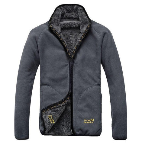 Winter Warm Polar Coral Fleece Men's Jacket Snowimage Windproof Thick Thermal Reversible Coat Male Plus Size Outerwear Clothes