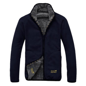 Winter Warm Polar Coral Fleece Men's Jacket Snowimage Windproof Thick Thermal Reversible Coat Male Plus Size Outerwear Clothes