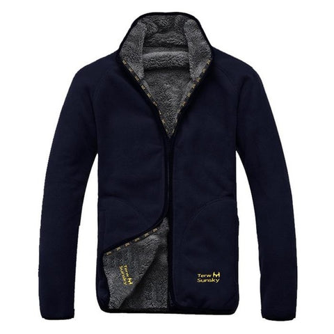 Winter Warm Polar Coral Fleece Men's Jacket Snowimage Windproof Thick Thermal Reversible Coat Male Plus Size Outerwear Clothes