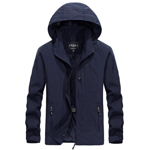 Spring Jacket Men 5XL 6XL Waterproof Hooded Male Jacket Thin Casual Sporting Coat Motorcycle Fashion Outerwear Windbreaker Men