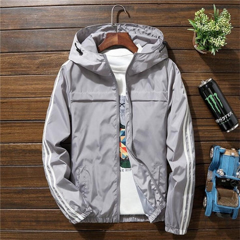 Windbreaker Jacket Men 2019 Autumn Fashion Striped Jacket Men/Women Hooded Casual Jackets Male Jacket Coat Men Thin Coat Outwear