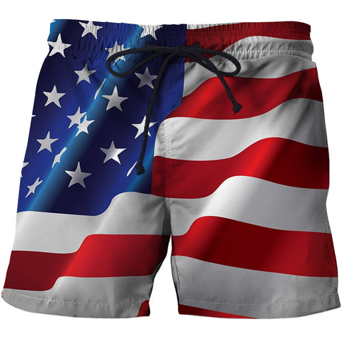 USA Print beach sports running Pants men Swimming Loose Quick Drying Running Board Shorts Spandex Mens American Flag Swim Shorts