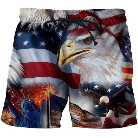 USA Print beach sports running Pants men Swimming Loose Quick Drying Running Board Shorts Spandex Mens American Flag Swim Shorts