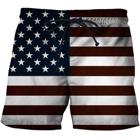 USA Print beach sports running Pants men Swimming Loose Quick Drying Running Board Shorts Spandex Mens American Flag Swim Shorts