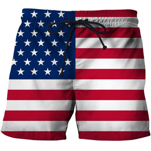 USA Print beach sports running Pants men Swimming Loose Quick Drying Running Board Shorts Spandex Mens American Flag Swim Shorts
