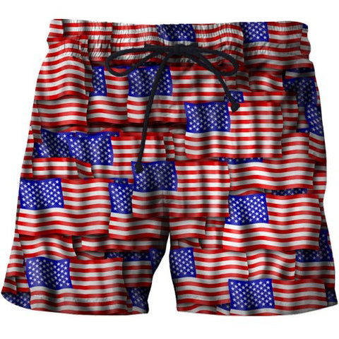 USA Print beach sports running Pants men Swimming Loose Quick Drying Running Board Shorts Spandex Mens American Flag Swim Shorts