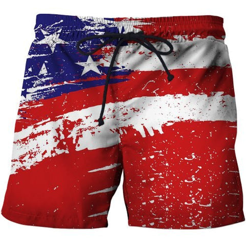 USA Print beach sports running Pants men Swimming Loose Quick Drying Running Board Shorts Spandex Mens American Flag Swim Shorts