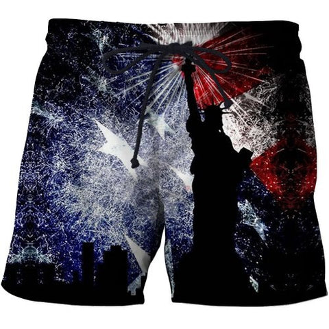 USA Print beach sports running Pants men Swimming Loose Quick Drying Running Board Shorts Spandex Mens American Flag Swim Shorts
