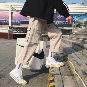 Fashion Vintage Joggers Pants 2019 Mens Streetwear Cargo Pants Male Hip hop Plaid Pants High Street Japan Spring Trousers Males