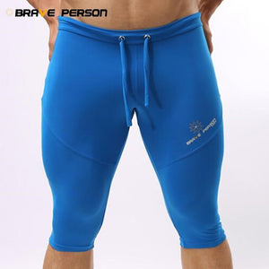 BRAVE PERSON Multiple Uses Shorts Men Elastic Tight Board Shorts Knee-length Beach Wear Trunks Shorts B2221
