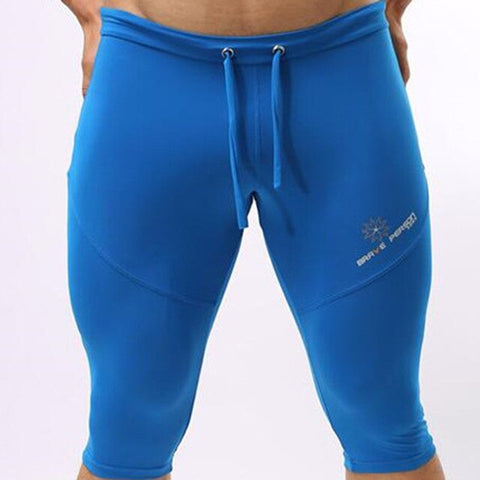 BRAVE PERSON Multiple Uses Shorts Men Elastic Tight Board Shorts Knee-length Beach Wear Trunks Shorts B2221