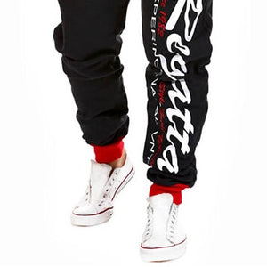 New 2019 Casual Joggers Letter Printed Pants Men Cotton Elastic Long Trousers Low Waist Lace Up Cargo Pencil Pants Men Leggings