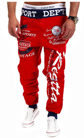 New 2019 Casual Joggers Letter Printed Pants Men Cotton Elastic Long Trousers Low Waist Lace Up Cargo Pencil Pants Men Leggings